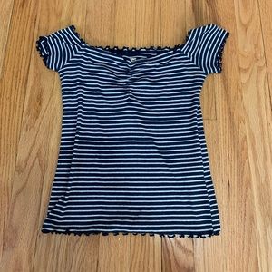 Hollister striped off the shoulder top